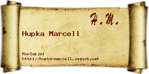Hupka Marcell névjegykártya